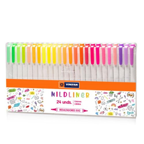 Plumón Resaltador Vinifan Mildliner X 24 Colores Cálidos