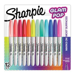 Plumón Permanente Delgado Sharpie Glam Pop Punta Fina X 12 Und
