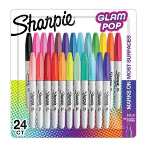 Plumón Permanente Delgado Sharpie Glam Pop Punta Fina X 24 Und