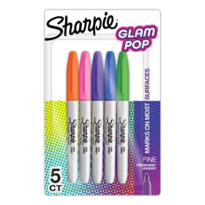 Plumón Permanente Delgado Sharpie Glam Pop Punta Fina X 5 Und