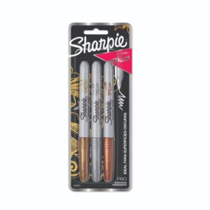 Plumón Indeleble Delagado Sharpie Metálico Punta Fina X 3 Und