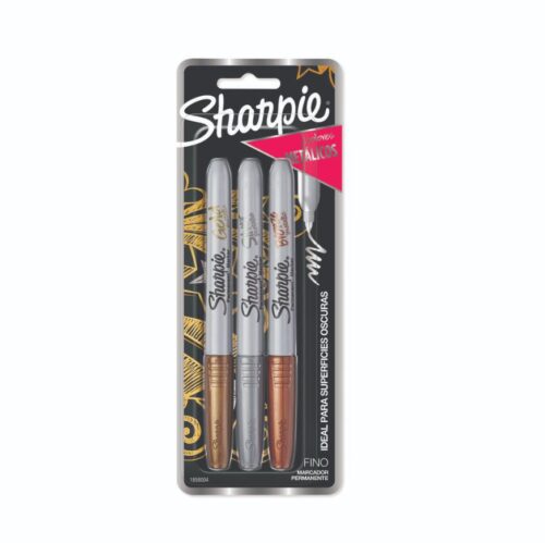 Plumón Indeleble Delagado Sharpie Metálico Punta Fina X 3 Und