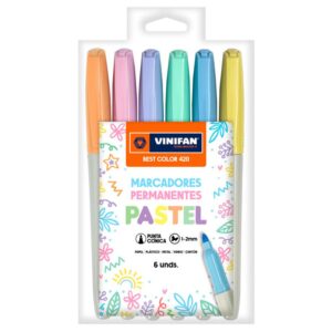 Plumón Indeleble Delgado Vinifan Best 420 Pastel X 6 Und