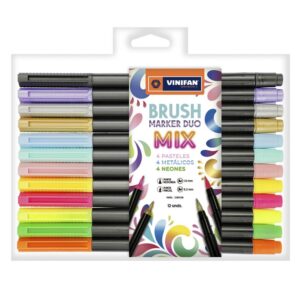 Plumón Vinifan Brush Dúo Mix X 12 Und