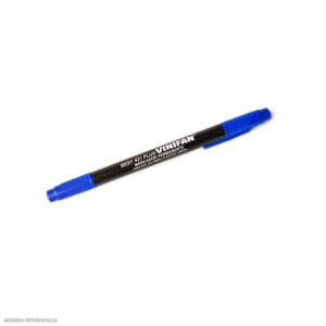 Plumón Indeleble Delgado Vinifan Best 421 Doble Punta Azul