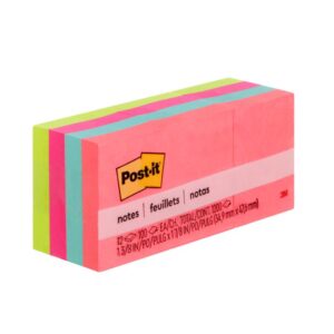 Notas Adhesivas 3M Post-It 34.9 X 47.6 Mm Colores Neón Multicolor 1200 Hojas