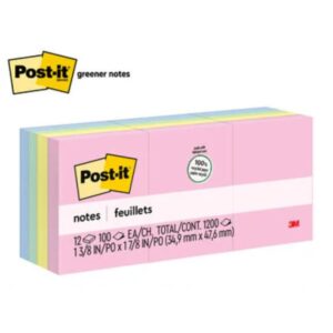 Notas Adhesivas 3M Post-It 34.9 X 47.6 Mm Greener Notes 1200 Hojas