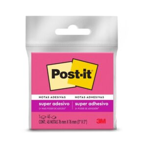 Notas Adhesivas 3M Post-It Super Sticky 76 X 76 Mm Rosado 45 Hojas
