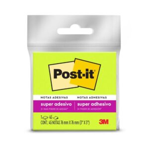 Notas Adhesivas 3M Post-It Super Sticky 76 X 76 Mm Verde 45 Hojas