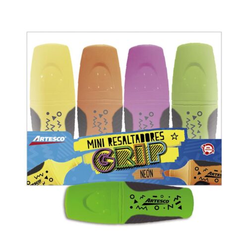 Mini Resaltador Artesco Grip Neón X 4 Und