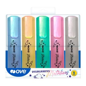 Resaltador Ove Metálico X 5 Colores