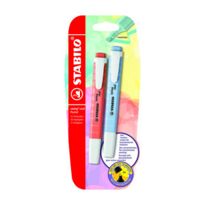 Plumón Resaltador Stabilo Swing Pastel Celeste/Coral X 2 Und