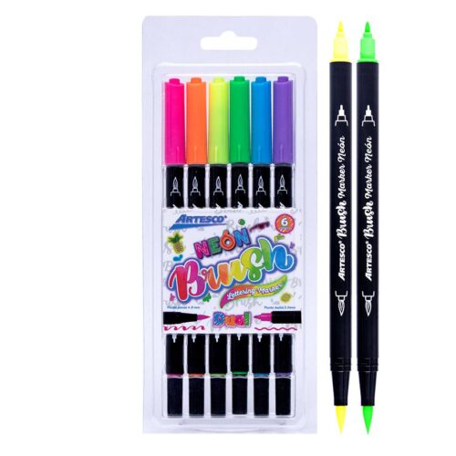 Marcador Artesco Dual Brush Neón X 6 Und