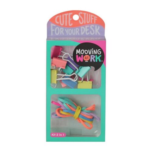Set Papelería De Oficina Mooving 2 En 1 Verde