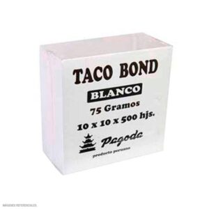 Tacos De Papel Bond 8 X 8 Cm 75 G Paquete X 500 Hojas
