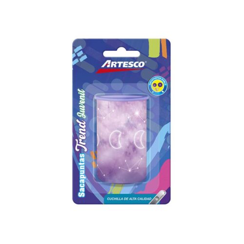 Tajador Simple De Plástico Artesco Tachito Trend Juvenil Con Depósito X 1 Und