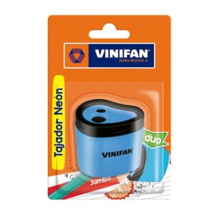 Tajador Doble De Plástico Vinifan Con Depósito Neón