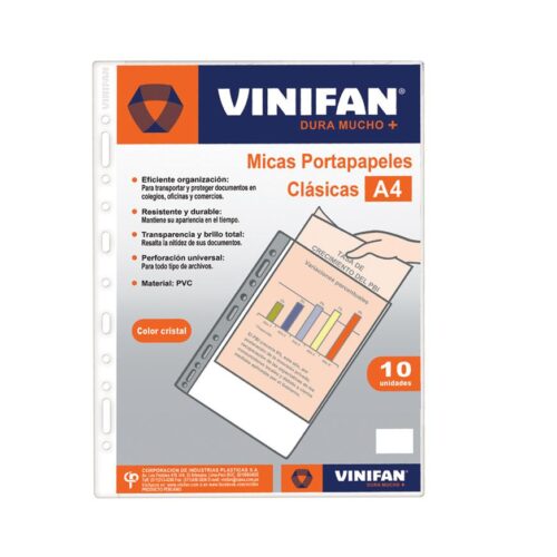 Portapapel Vinifan A4 Paquete X 10 Und
