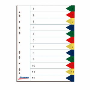 Separadores Artesco Index Polipropileno 12 Divisiones