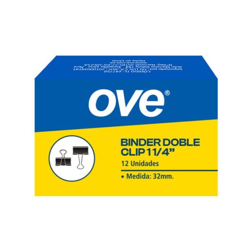 Binder Ove Doble Clip 32 Mm Caja X 12 Und