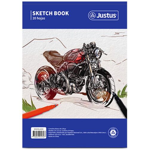 Block Dibujo Encolado Hombre Justus 20 Hojas