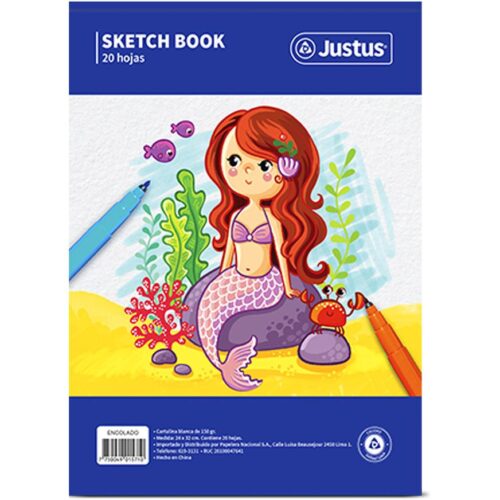 Block Dibujo Encolado Mujer Justus 20 Hojas
