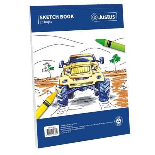 Block De Dibujo Encolado Justus 20 Hojas