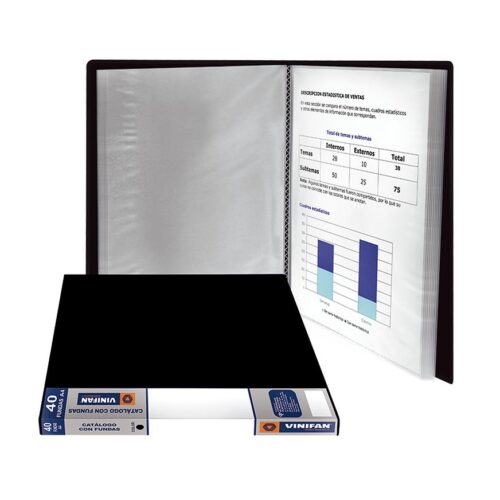 Carpeta Para Precio Vinifan A4 Negro X 40 Fundas