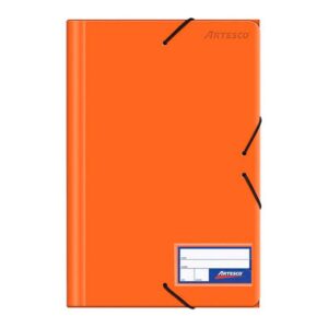 Carpeta Plastificado Artesco Oficio Naranja Con Liga