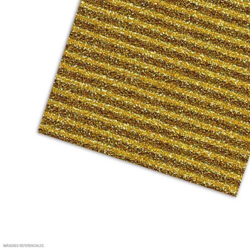 Cartón Corrugado Escarchado Dorado 50 X 70 Cm