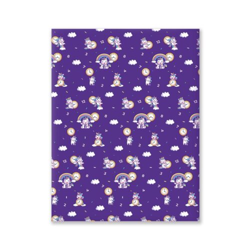 Cartulina Decorada Unicornios Y Relojes 48 X 70 Cm