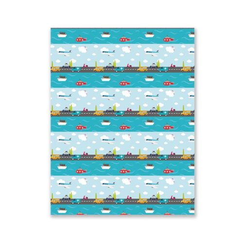 Cartulina Decorada Vehiculos Varios 48 X 70 Cm