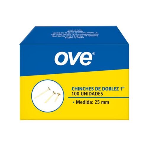 Chinches De Doblez Ove 25 Mm Caja X 100 Und