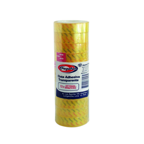 Cinta Adhesiva Pegafan 1/2″X 16 Yds Transp (Econo)