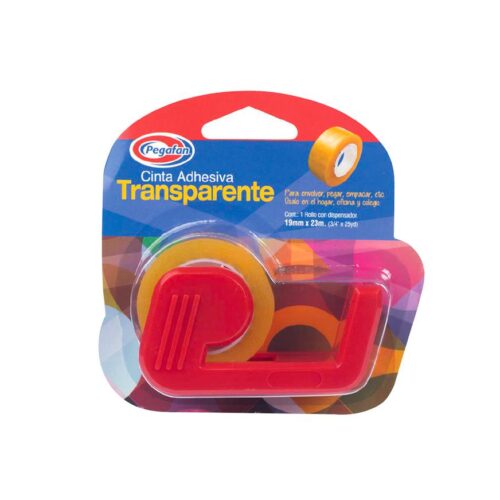 Cinta Adhesiva Pegafan Transparente 3/4″ X 25 Yd Con Dispensador