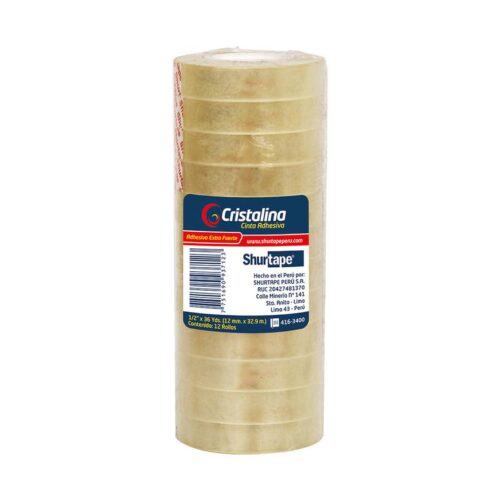 Cinta Adhesiva Shurt 1/2″X 36 Yds Cristal (Pq