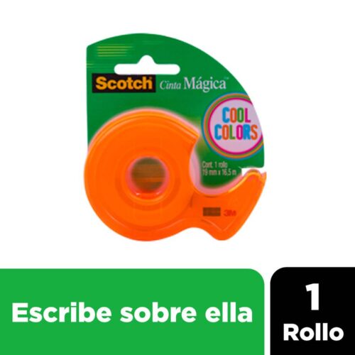 Cinta Mágica Scotch 3M Cool Colors 19 Mm X 16.5 M Con Dispensador Cinta Mágica Scotch 3M Cool Colors 19 Mm X 16.5 M Con Dispensador