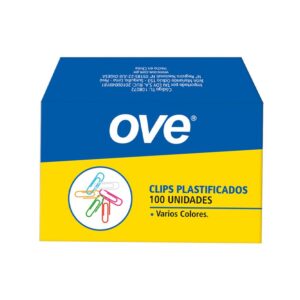 Clips De Colores Plastificados Ove Caja X 100 Und Clips De Colores Plastificados Ove Caja X 100 Und