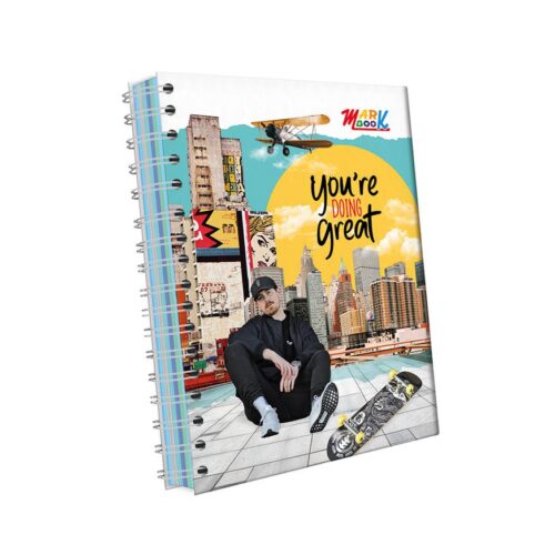 Cuaderno Anillado Cuadriculado Markbook A4 Diseño Hombre 160 Hojas