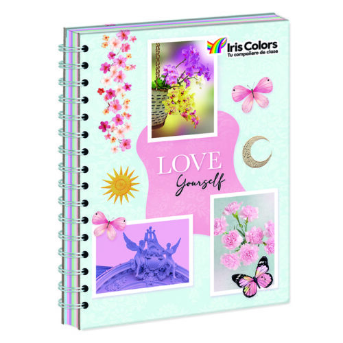 Cuaderno Cuadriculado Anillado Iris Color A4 Tapa Dura 170 Hojas