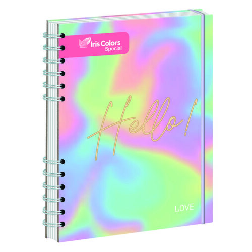 Cuaderno Anillado 24X18Cm 150H Cuadriculado Diseño Iris Color