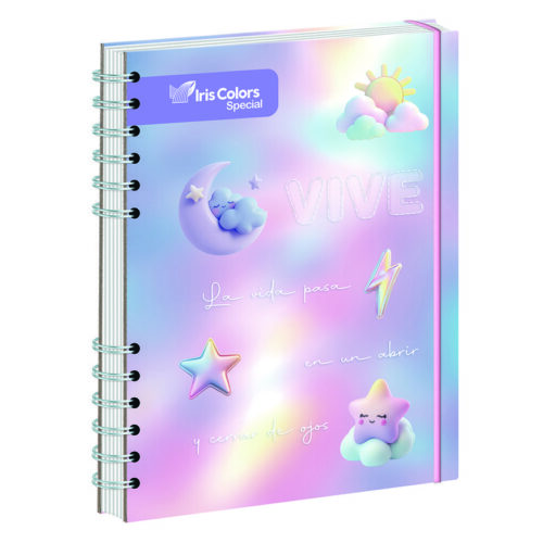 Cuaderno Anillado 24X18Cm 150H Cuadriculado Diseño Iris Color