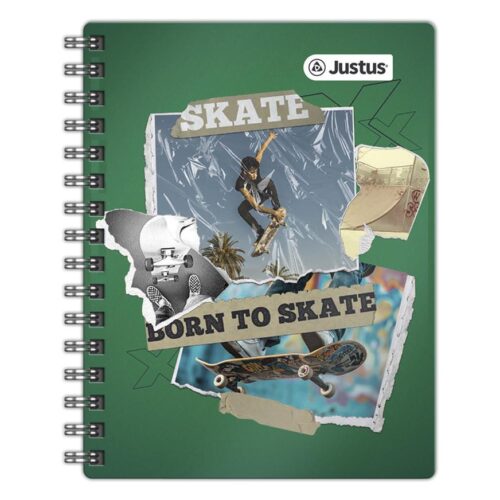 Cuaderno Cuadriculado Anillado Justus A4 Diseño Tapa Dura Surtido 160 Hojas