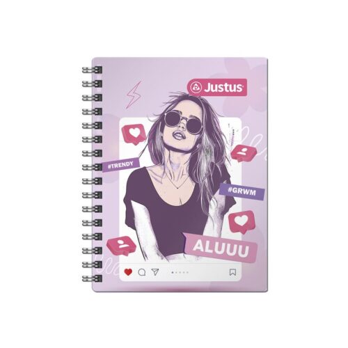 Cuaderno Cuadriculado Anillado Justus A5 Tapa Dura Surtido 160 Hojas