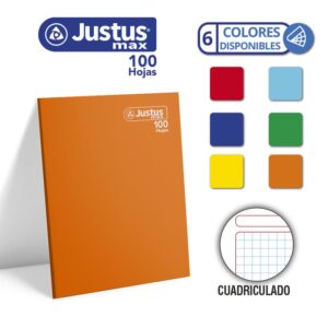 Cuaderno Deluxe 100H Cuadriculado Solido Sin Sticker Justus Max