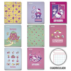 Cuaderno Deluxe 80H Cuadriculado Hello Kitty College