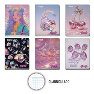 Cuaderno Deluxe 80H Cuadriculado Trendy Girl College