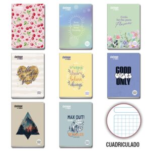 Cuaderno Deluxe 80H Cuadriculado Xteen Diseño 70G College