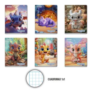 Cuaderno Deluxe 80H Cuadrimax (1X1) Dragoland College
