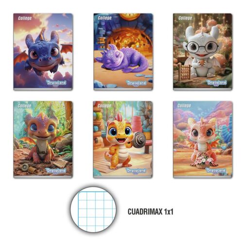 Cuaderno Deluxe 80H Cuadrimax (1X1) Dragoland College
